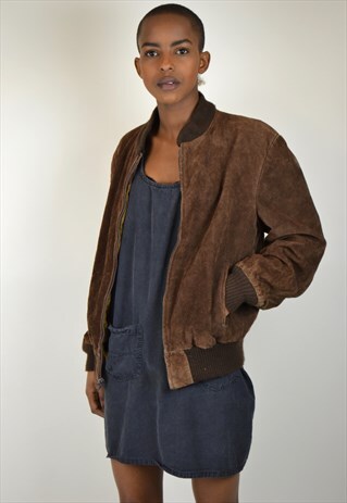 VINTAGE 90'S SUEDE BOMBER JACKET