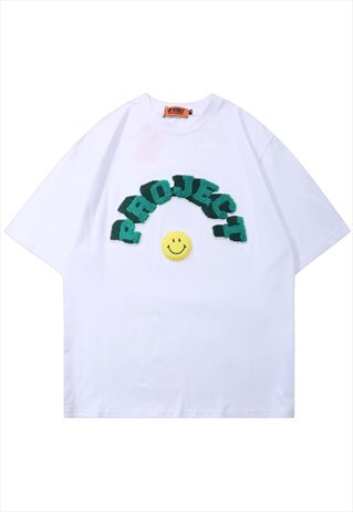 KALODIS SMILEY EMBROIDERED CASUAL T-SHIRT