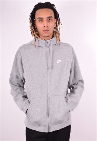 NIKE MENS VINTAGE HOODIE JACKET XL GREY 90'S