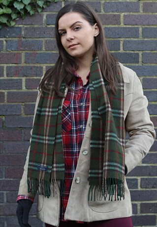VINTAGE CASHMERE CHECKED SCARF-AS114