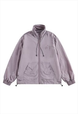 Grunge track jacket pastel pastel sports bomber in purple