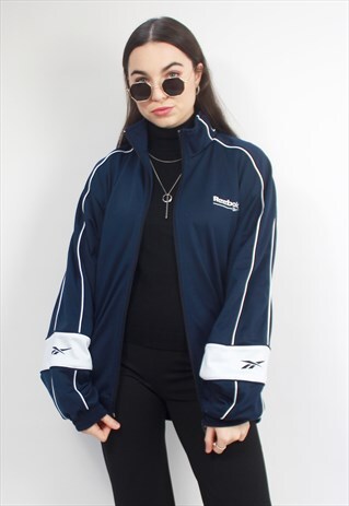 90'S RETRO BLUE & WHITE TRACK JACKET