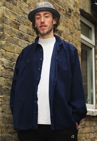 VINTAGE / 90'S / BLUE CORD STYLE SHIRT