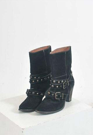 Vintage 90s suede leather ankle boots