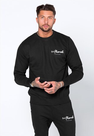 54 FLORAL MINI CORE JUMPER SWEATER - BLACK