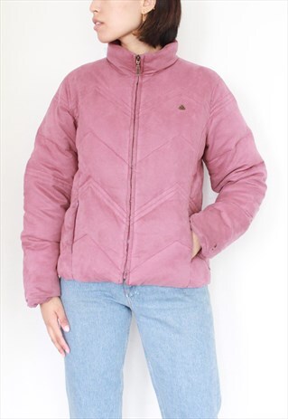 Y2K KICKERS PLUM PINK BOMBER PUFFA JACKET