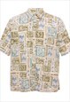 Vintage Geometric Pattern Hawaiian Shirt - L
