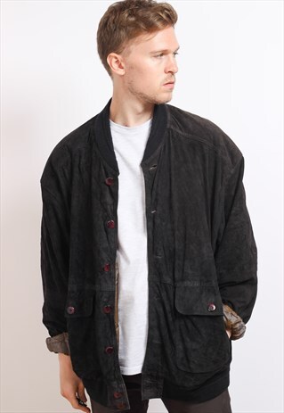 VINTAGE OVERSIZED SUEDE BOMBER JACKET
