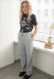 VINTAGE 80'S BLACK/WHITE HOUNDSTOOTH COTTON TROUSERS