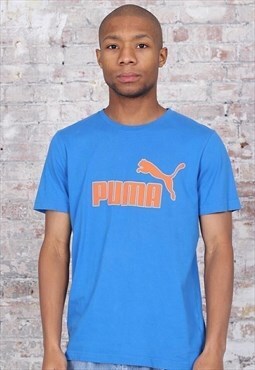 Vintage Puma Big Logo T-Shirt Blue