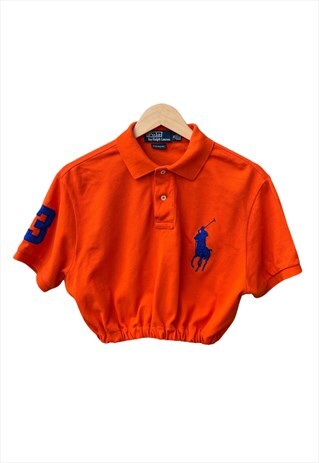 Vintage Polo Ralph Lauren REWORKED Elasticated Cropped Polo