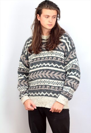 1990'S VINTAGE JAZZY KNIT JUMPER