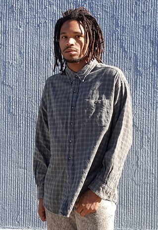 90S HERTIAGE SKATER GRUNGE PLAID FLANNEL SHIRT XL