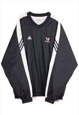Vintage Adidas Football Windbreaker Sweatshirt in Black XXL
