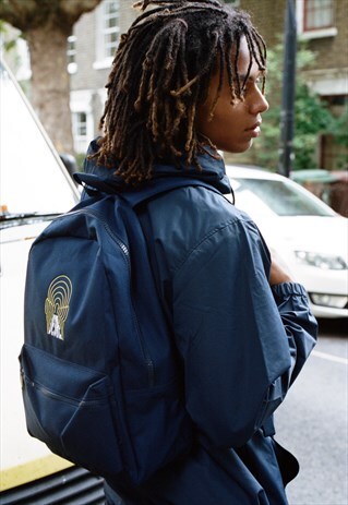 NAVY BLUE BACKPACK WITH DESIRE EMBROIDERY