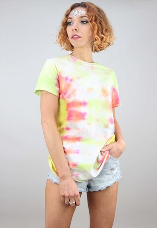 VINTAGE OVERSIZED TIE DYE COLOURFUL FESTIVAL T-SHIRT