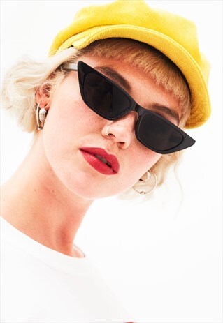 JULIA - SQUARE CAT EYE BLACK SUNGLASSES