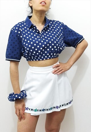 VINTAGE REWORKED 90S CROPPED FRED PERRY POLO WITH DOTS