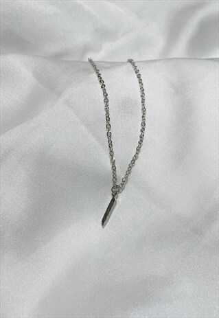 ALIF - A, E, I, O ARABIC INITIAL NECKLACE - SILVER FINISH