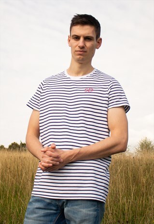 PEGGY & SAM PERSONALISED INITIAL STRIPE MENS TEE