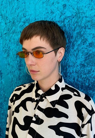 SMALL SQUARE 90'S STYLE SUNGLASSES IN ORANGE