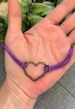 Purple Choker Heart Necklace