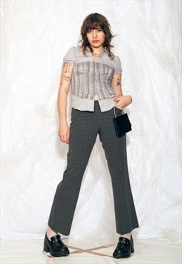 Vintage Y2K Michael Kors Office Trousers in Grey Plaid