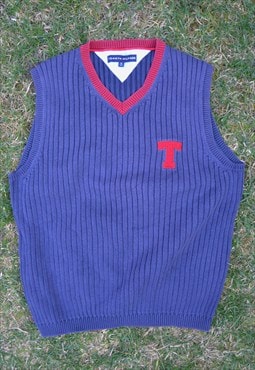 Vintage 90s Tommy Hilfiger Sweatshirt Vest / Sleeveless Top 