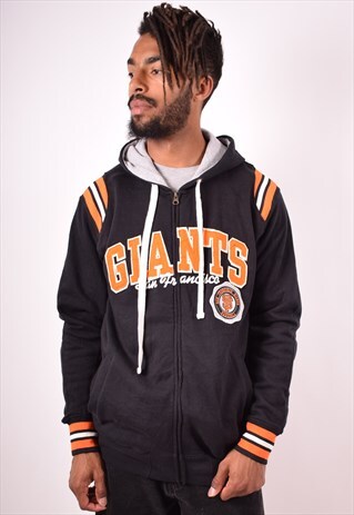 MAJESTIC MENS VINTAGE GIANTS HOODIE JACKET MEDIUM BLACK 90S