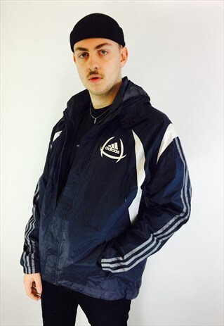 VINTAGE ADIDAS BIG LOGO WATERPOOF MAC COAT