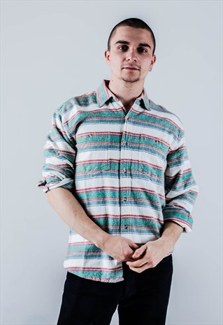 VINTAGE 90S CRAZY PATTERN SHIRT IN MULTICOLOUR