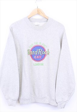 Vintage Hard Rock Cafe Sweatshirt Grey With Embroidered Logo