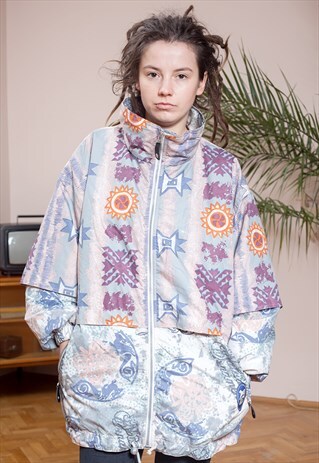 ABSTRACT PRINT WINDBREAKER FROM THE 90S ERA