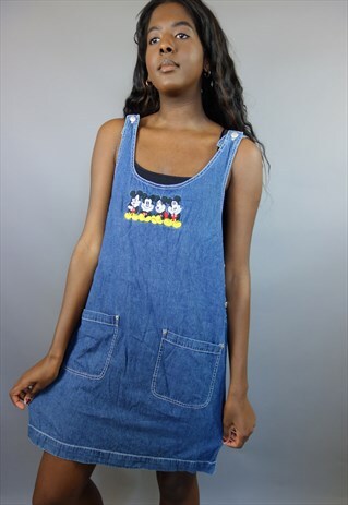 MICKEY MOUSE DISNEY DENIM DUNGAREE DRESS