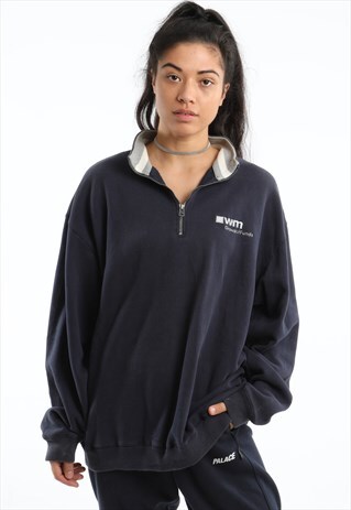 90S NAUTICA EMBROIDERED 1/4 ZIP SWEATSHIRT