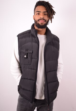 SERGIO TACCHINI MENS VINTAGE PADDED GILET MEDIUM BLACK 90S
