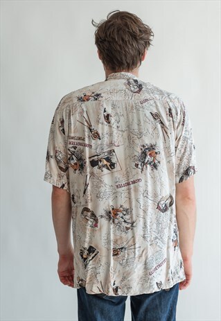 VINTAGE 80S FUNKY PATTERNED SHIRT