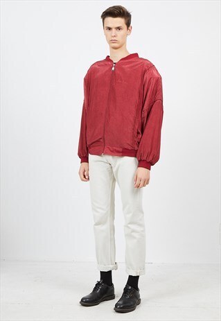 VINTAGE RED PIERRE CARDIN BOMBER JACKET