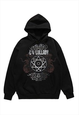 Pentagram hoodie geometric Gothic pullover punk top in black