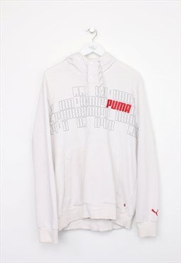 Vintage Puma hoodie in white. Best fits L