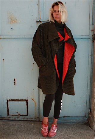 VINTAGE 90' AMAZING UNISEX OLIVE CORDUROY COAT