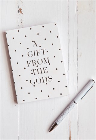 A6 NOTEBOOK IN WHITE WITH SLOGAN DESIGN
