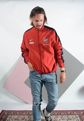 red track jacket with pockets