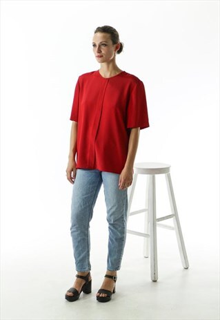 RED OVERSIZED BLOUSE / SILKY SUMMER TOP