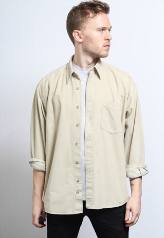 VINTAGE CORDUROY CORD SHIRT BEIGE