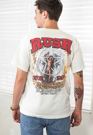 VINTAGE ROCK T-SHIRT RUSH 90S XL 6.6