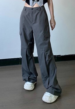 Miillow Loose High Waist Cargo Casual Trousers