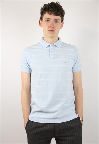 VINTAGE TOMMY HILFIGER PALE BLUE POLO SHIRT