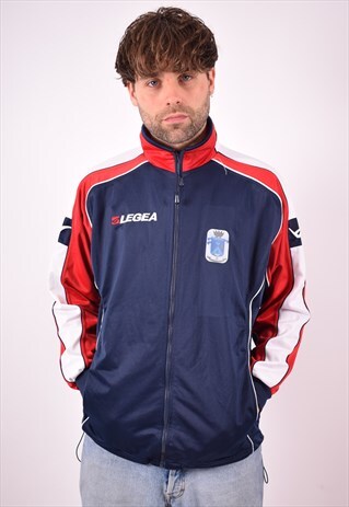 MENS VINTAGE TRACKSUIT TOP JACKET MEDIUM BLUE 90S