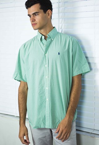 VINTAGE POLO RALPH LAUREN SHIRT LOGO 90S L 5.5